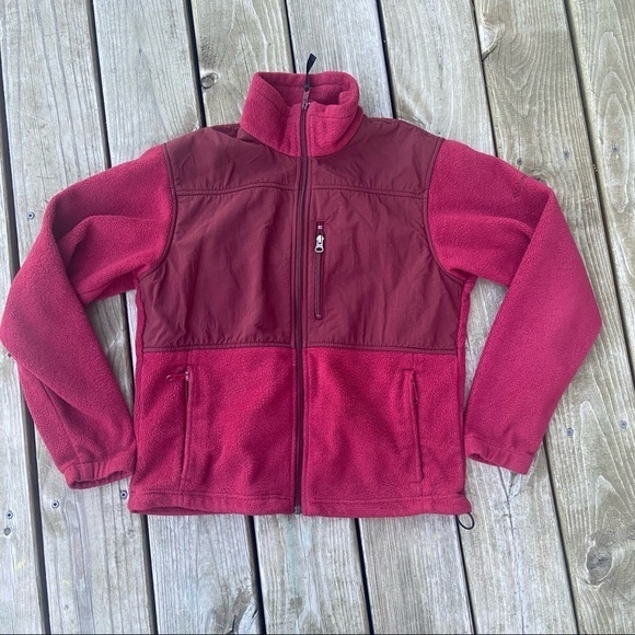 Columbia women's jacket fleece sweater full zip Maroon Red - Picture 1 of 8